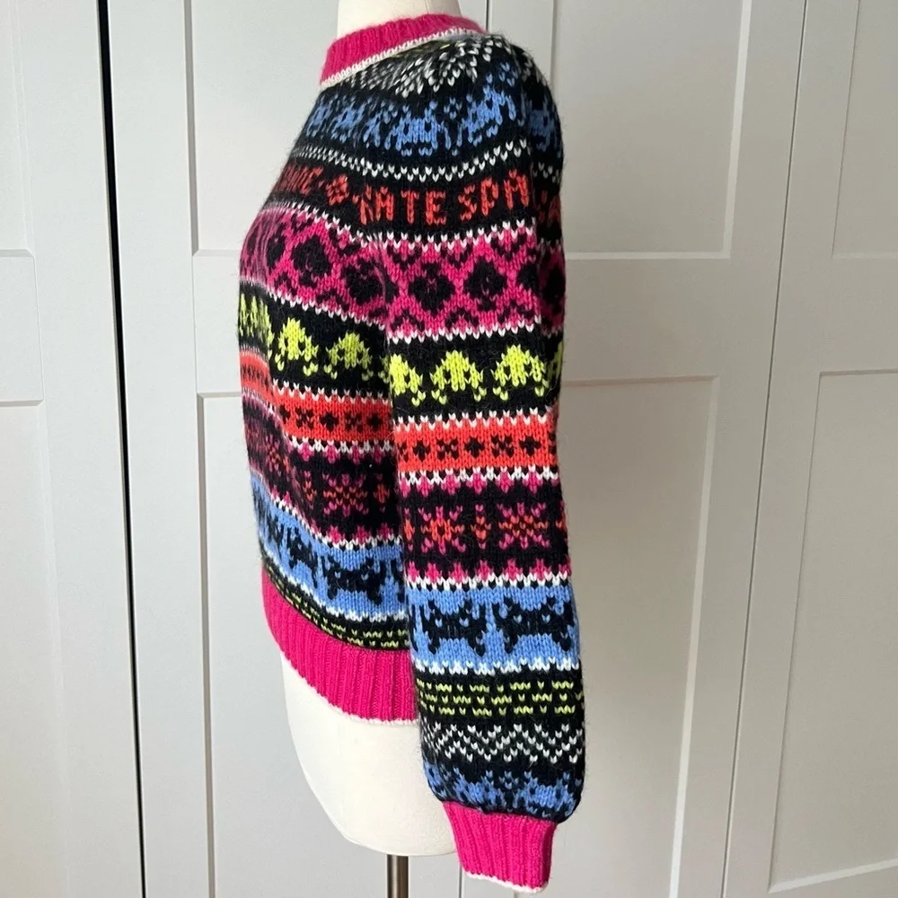 Space Invaders X Kate Spade Alpaca Fair Isle Sweater size Small